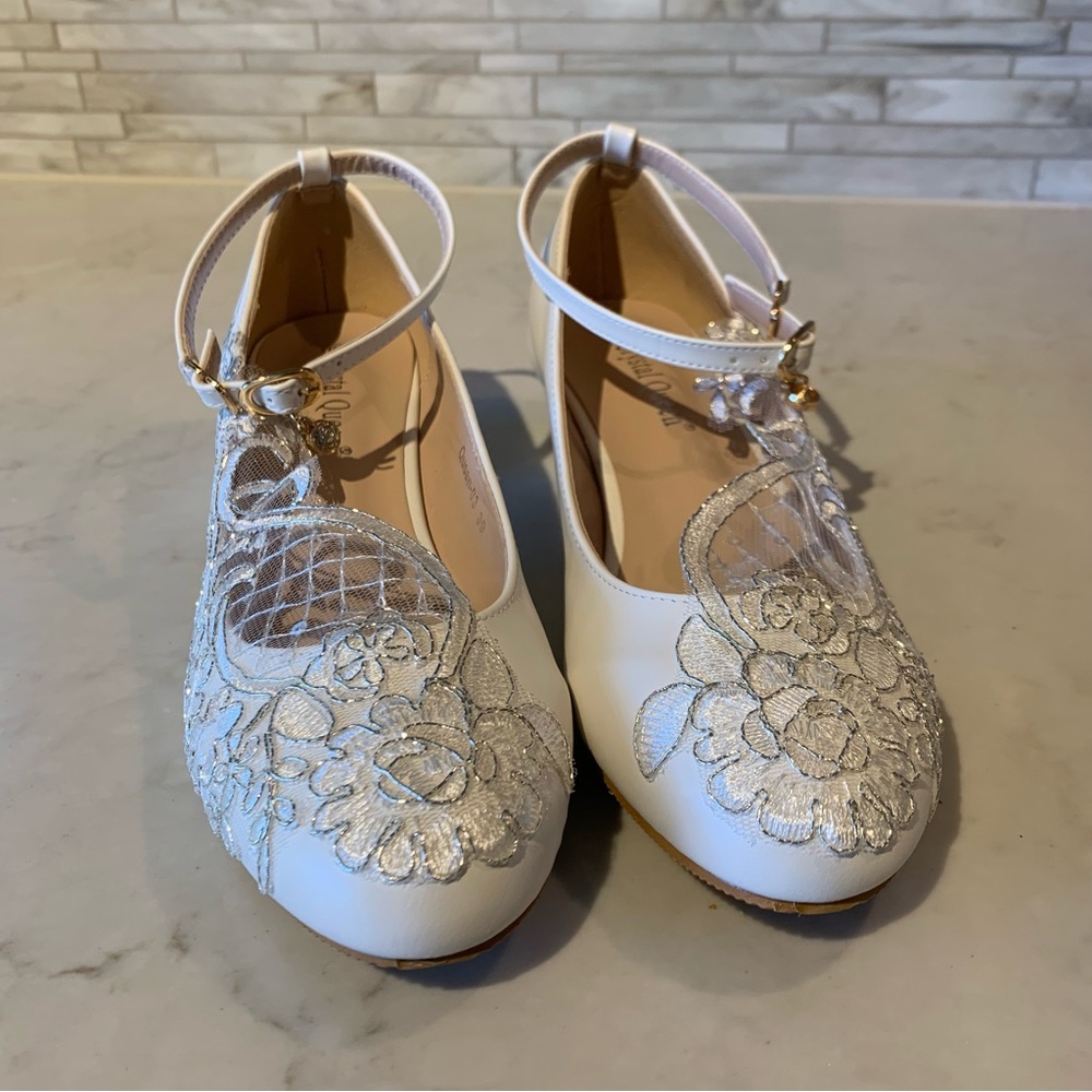 Crystal Queen Women Lace Wedding Shoes size 39 - Picture 5 of 11